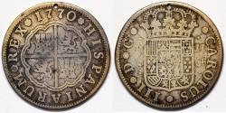 World Coins - 1770 CF Spain 2 Real - Carolus III - Sevilla Mint - Silver