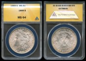 Us Coins - 1889 Morgan Dollar ANACS MS64