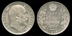 World Coins - 1906 C India (British) 1 Rupee UNC