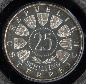 World Coins - 1963 Austria 25 Shilling ACG PR-67 Deep Cameo - Silver Commemorative (Only 5,931 Pieces were Struck in Proof)