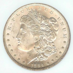 US Coins - 1884o Morgan Dollar NGC MS64