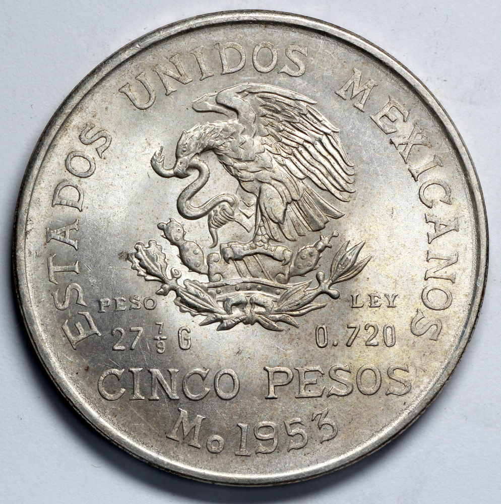1953 Mo Mexico 5 Pesos - Miguel Hidalgo y Costilla
