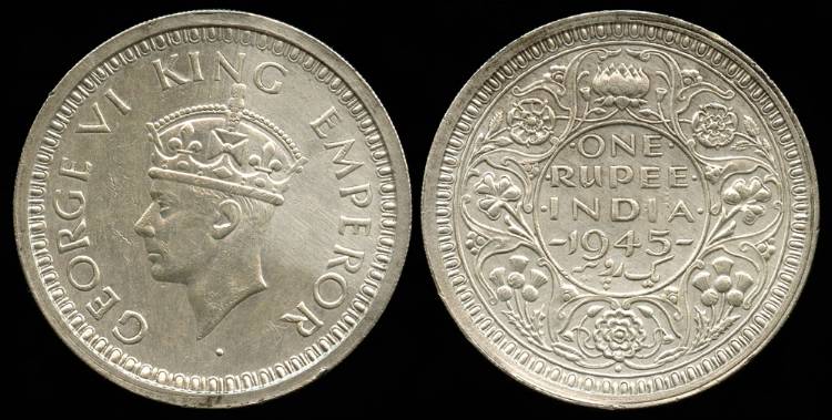 1945 B India (British) 1 Rupee UNC | Asian And Middle Eastern Coins