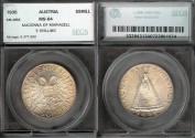 World Coins - 1935 Austria 5 Schilling - The Madonna of Mariazell - SEGS MS64 Silver