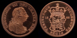 World Coins - 1808 Great Britain Crown, George III - Medallic Issue (2007), Copper Proof