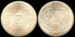 World Coins - 1974 Dominican Republic 1 Peso - 12th Central American and Caribbean Games Silver Commemorative - BU (Olny 50,000 pieces were struck)