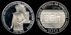 World Coins - 1983 (W) Venezuela 100 Bolivares Proof