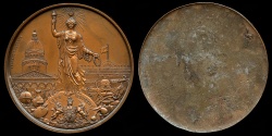 World Coins - 1851  France - The Great Exhibition of Industry of All Nations in London by the French firm Desaide-Roquelay - A cliché of the medal