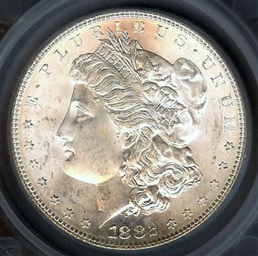 US Coins - 1882s Morgan Dollar SEGS MS64