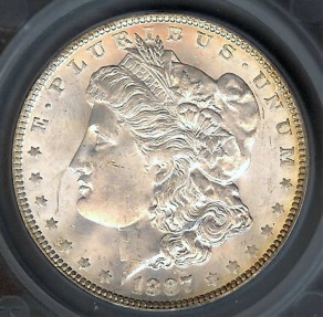 US Coins - 1887 Morgan Dollar SEGS MS62