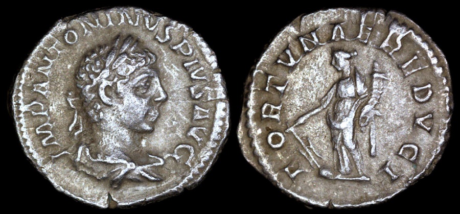 Ancient Coins - Elagabalus Denarius - FORTVNAE REDVCI - Rome Mint 