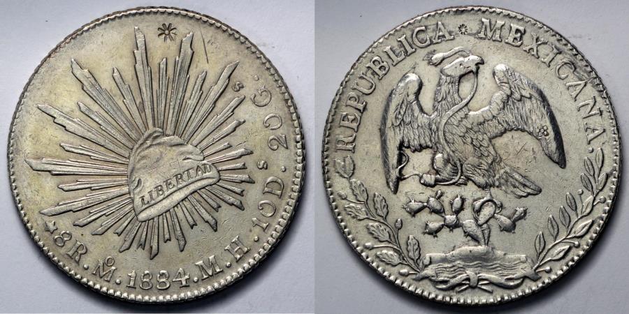 メキシコ 8レアル銀貨 1884年(MoMH) q38Z4kPQiJ7bo9tGQAs6J5Xx3zWFC2.jpg