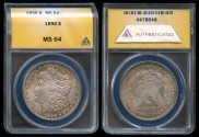 Us Coins - 1896 Morgan Dollar ANACS MS64