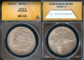 Us Coins - 1921 Morgan Dollar ANACS MS63