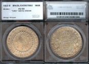 World Coins - 1823 R Brazil 960 Reis - Pedro I - "IGNO" above crown SEGS AU50 