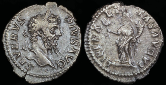 Ancient Coins - Septimius Severus Denarius - LIBERALITAS AVG VI - Rome Mint