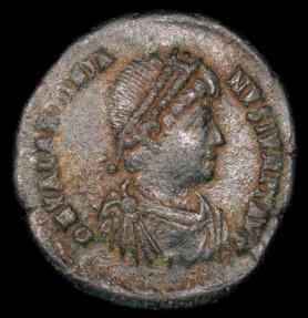 Ancient Coins - Valentinian II Ae3 - VRBS ROMA - Antioch Mint