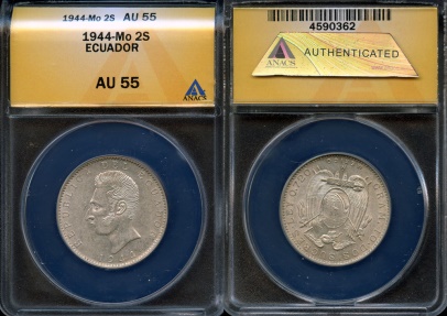 Mo Ecuador Sucres Anacs Au South American Coins