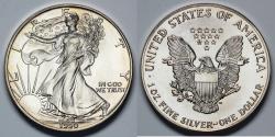 Us Coins - 1990 P American Silver Eagle - BU (1 Full Ounce of Silver)