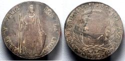 World Coins - 1843 – MB Lima Mint (MA) – Peru Early Republic – AU - Silver