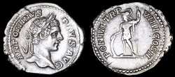 Ancient Coins - Caracalla Denarius - PONTIF TRP VIIII COS II - Rome Mint 