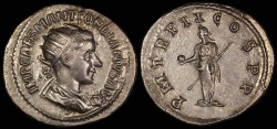 Ancient Coins - Gordian III Antoninianus - P M TR P II COS P P - Rome Mint
