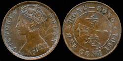 World Coins - 1901 Hong Kong 1 Cent AU