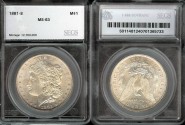 Us Coins - 1881s Morgan Dollar SEGS MS63