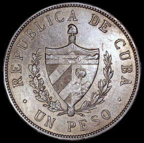 【キューバ共和国 1ペソ銀貨 1933年★スターコイン大型銀貨 360 キューバ共和国 1ペソ銀貨 1933年☆スターコイン大型銀貨 360