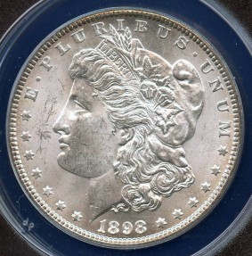 US Coins - 1898 Morgan Dollar ANACS MS64