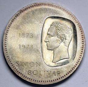 ベネズエラ 10ボリバル 1973年 銀貨 01 1973 Venezuela 10 Bolivars - 100th anniversary of Simon