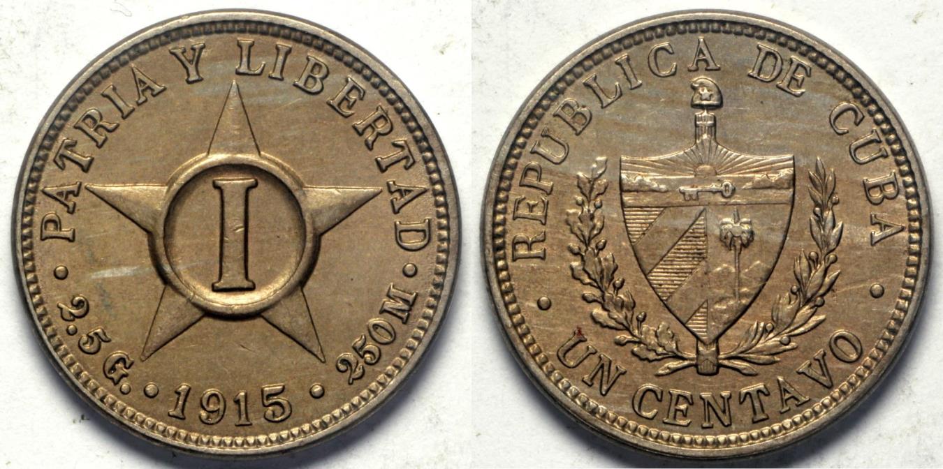 1915 Cuba 1 Centavo - 1st Republic - UNC | North & Central American and ...