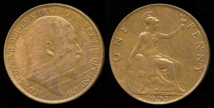 1903 Great Britain 1 Penny AU European Coins 1903-great-britain-1-penny-au-european-coins