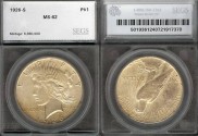 Us Coins - 1926s Peace Dollar SEGS MS62