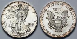 Us Coins - 1990 P American Silver Eagle - BU (1 Full Ounce of Silver)