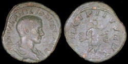 Ancient Coins - Philip II Sestertius - PRINCIPI IVVENT - Rome Mint