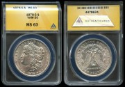 Us Coins - 1878s Morgan Dollar - VAM 30 ANACS MS63