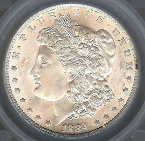 US Coins - 1884o Morgan Dollar SEGS MS63