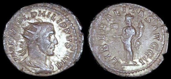 Ancient Coins - Philip I Antoninianus - LIBERALITAS AVGG II - Rome Mint