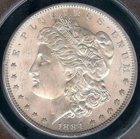 US Coins - 1884o Morgan Dollar ANACS MS63
