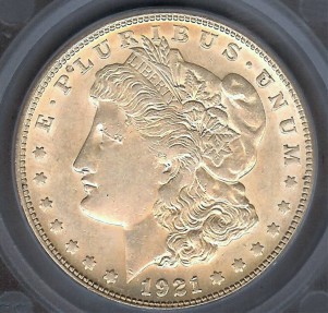 US Coins - 1921 S Morgan Dollar - VAM 1E - SEGS AU58