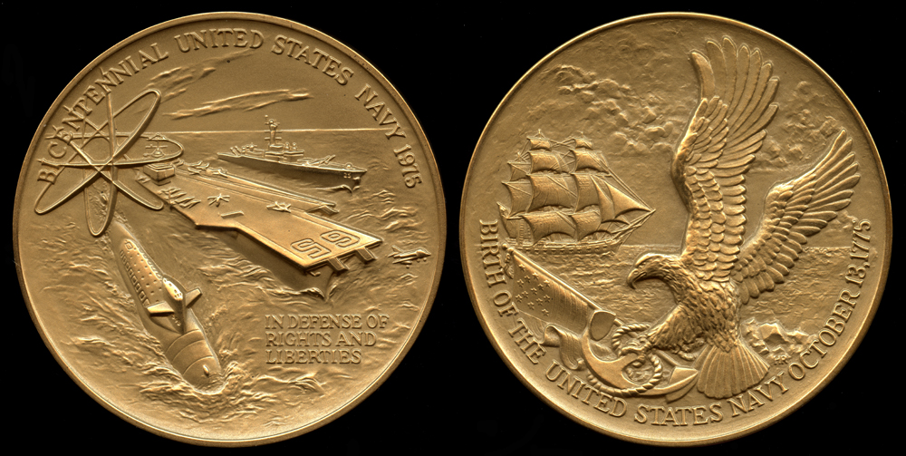 1975 United States - U.S. Navy 1775 Bicentennial Medal designed by