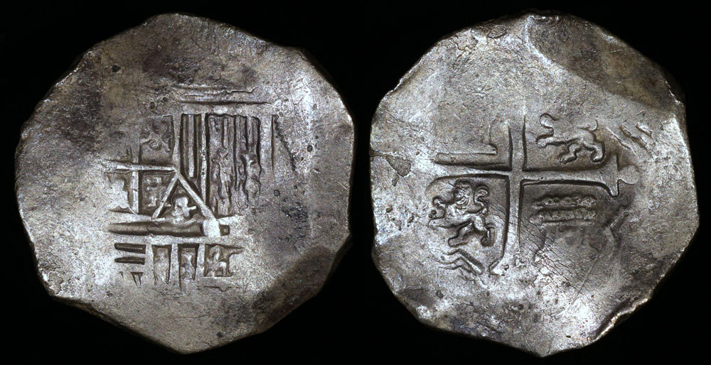1607-1621 Mo Mexico 4 Real, Mexico City Mint – Phillip III Hand