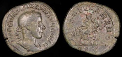 Ancient Coins - Gordian III Sestertius - FORTVNA REDVX - Rome Mint