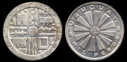 World Coins - 1969 So Uruguay 1000 Peso - F.A.O. Issue - Commemorative Silver BU
