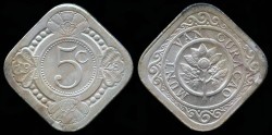 World Coins - 1948 Curacao 5 Cents UNC