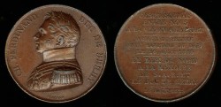 World Coins - 1829 France - Duc de Berry Commemorative Death Medal 