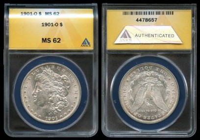 US Coins - 1901o Morgan Dollar ANACS MS62