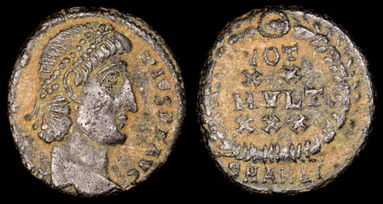 Ancient Coins - Constantius II Ae4 - VOT XX MVLT XXX - Antioch Mint