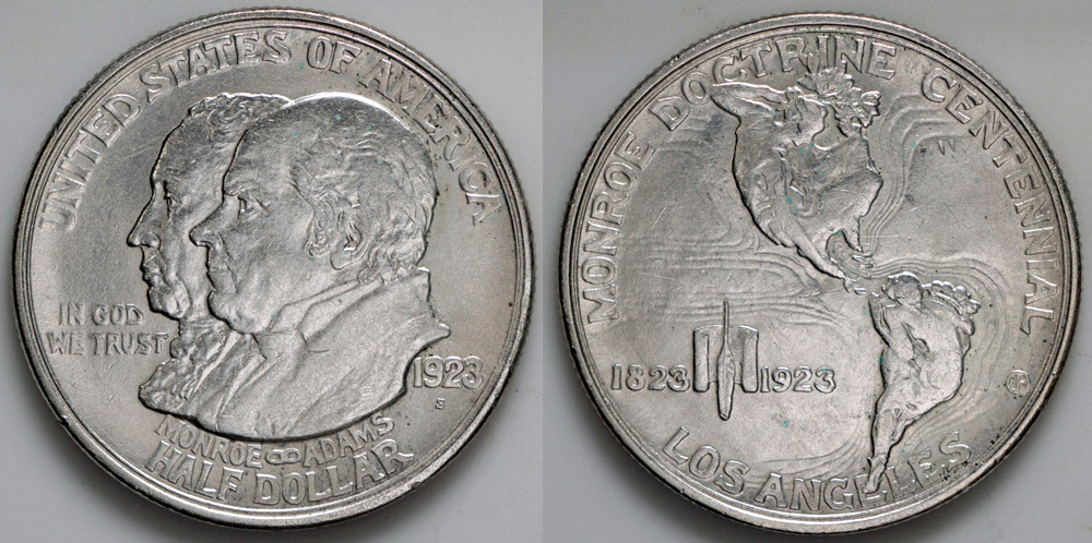 1923 S Monroe Doctrine Centennial Commemorative Silver Half Dollar